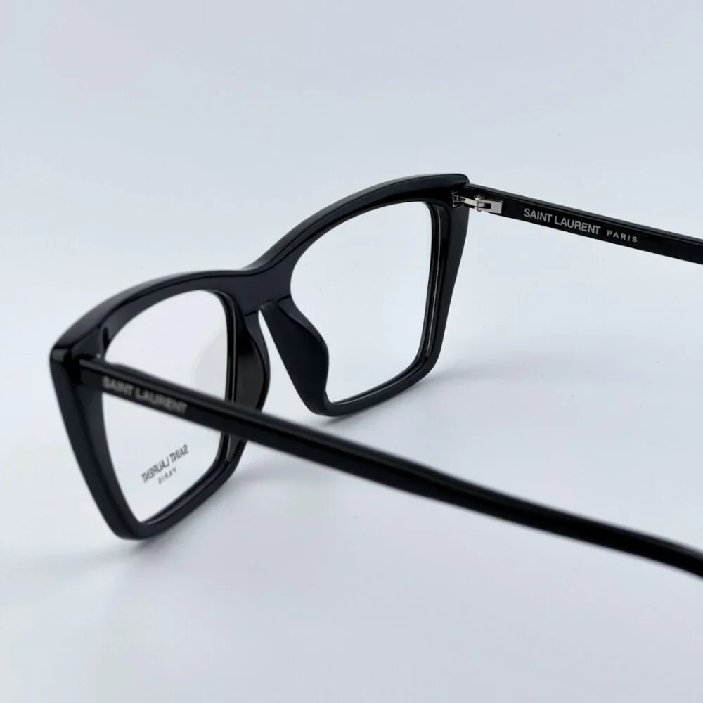 Saint Laurent SL737 Mica Thin OPT 001 BRAND NEW Eyeglasses Black Cat Eye Unisex